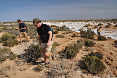Phil and Rob on the meteorite hunt