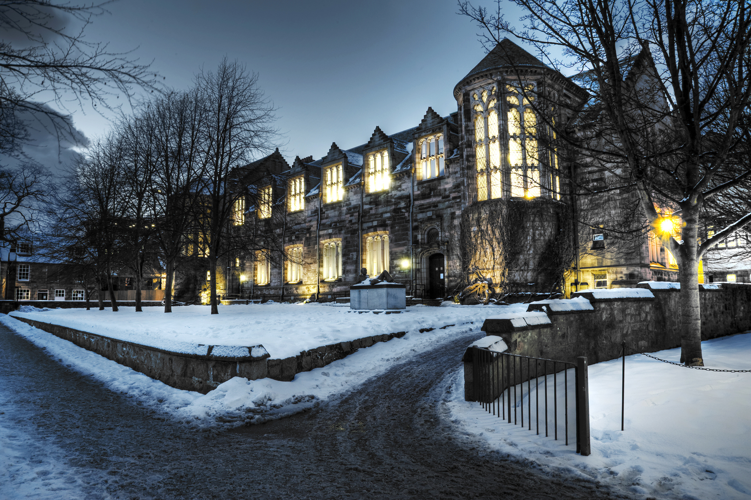 University of Aberdeen building during winter